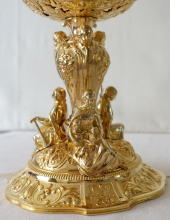 Antique French solid silver gilt Baroque Ciborium